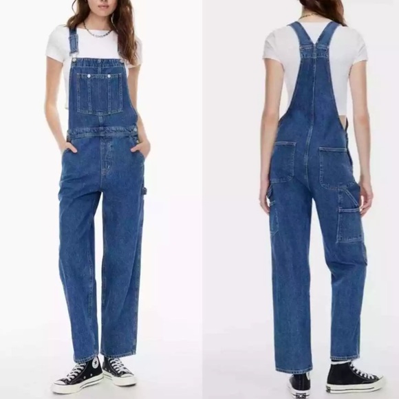 Aritzia Blue Denim Women's Overalls - Picture 2 of 16